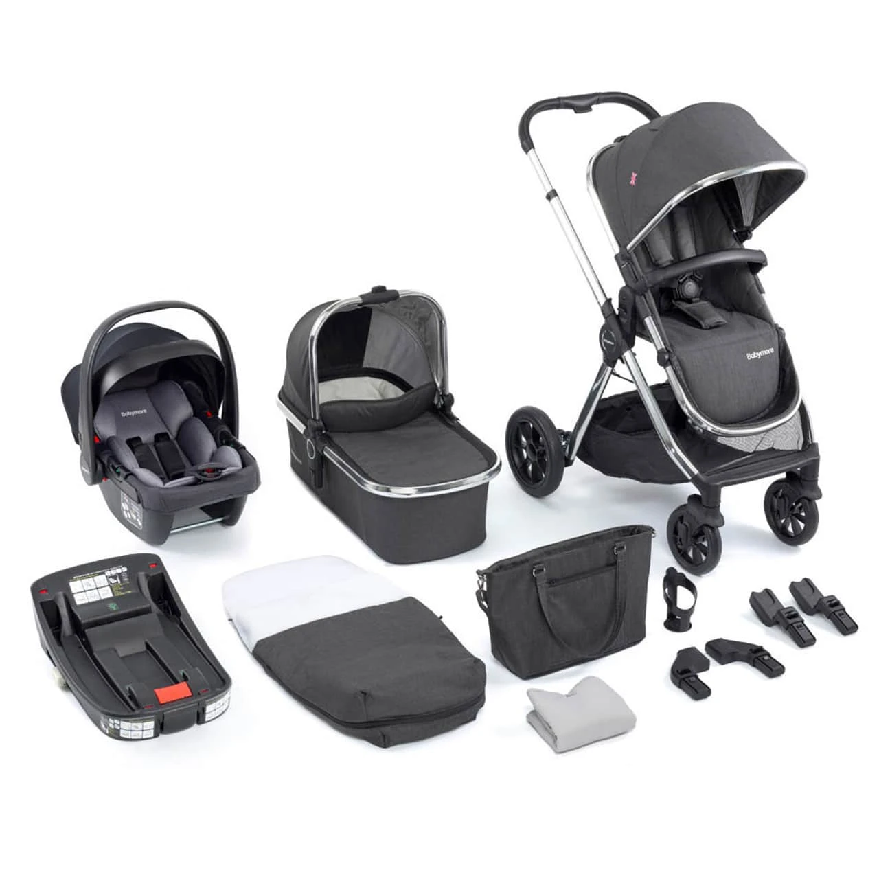 Babymore Memore V2 Isofix 3 In 1 Travel System – Chrome 3 Babymore Memore V2 Isofix 3 In 1 Travel System – Chrome