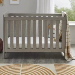 Babymore Caro 4-1 Cot Bed 4 Piece Nursery Set – Grey Wash -Baby Supplies bdrhy 1