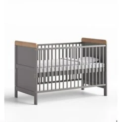The Belstone Cot Bed Dove Grey And Oak -Baby Supplies belstone cot bed dove grey oak 1