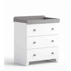 The Belstone 3 Piece Nursery Room Set White And Grey -Baby Supplies belstone dresser white and grey
