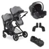 Hauck Melange Grey Atlantic Twin 3 In 1 Joie Travel System Bundle 1