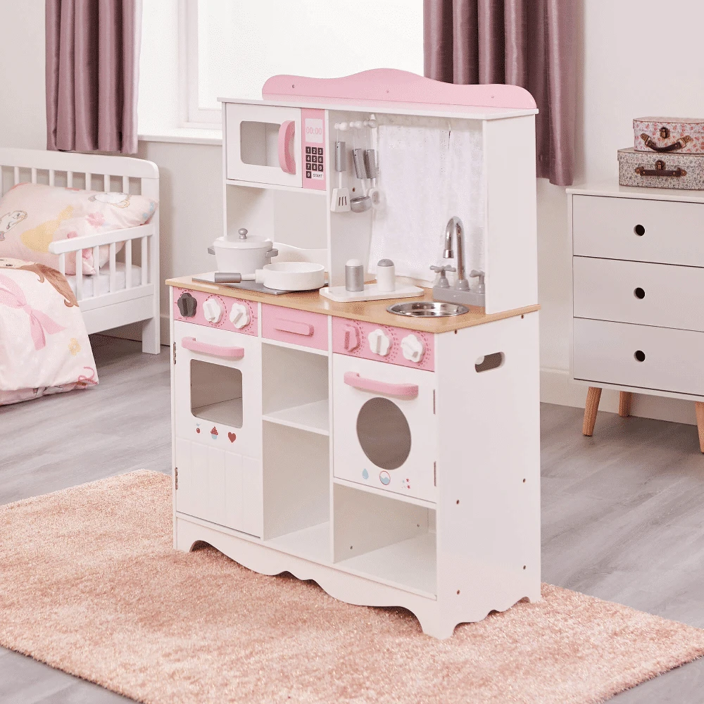 Liberty House Toys Country Play Kitchen With 9 Wooden Accessories 3 Liberty House Toys Country Play Kitchen With 9 Wooden Accessories