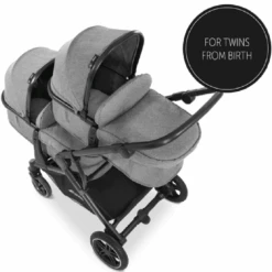 Hauck Melange Grey Atlantic Twin Stroller With 2 X Car Seats -Baby Supplies ddggd