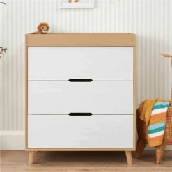 Tutti Bambini Fika 2 Piece Room Set – White/Light Oak -Baby Supplies det464r