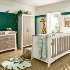 CuddleCo Ada 3 Piece Nursery Furniture Set β White And Ash