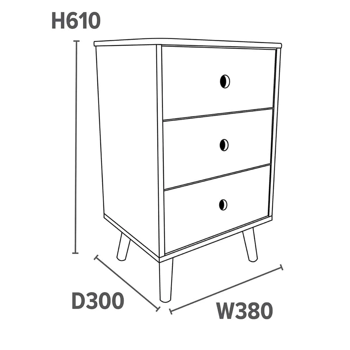 Liberty House Toys Bedroom 3 Drawer Cabinet 6 Liberty House Toys Bedroom 3 Drawer Cabinet - Image 4