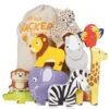 Le Toy Van Africa Wooden Toy Animal Stacking Set -Baby Supplies edftet