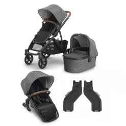 UPPAbaby VISTA V3 Double Pushchair And Carrycot – Greyson