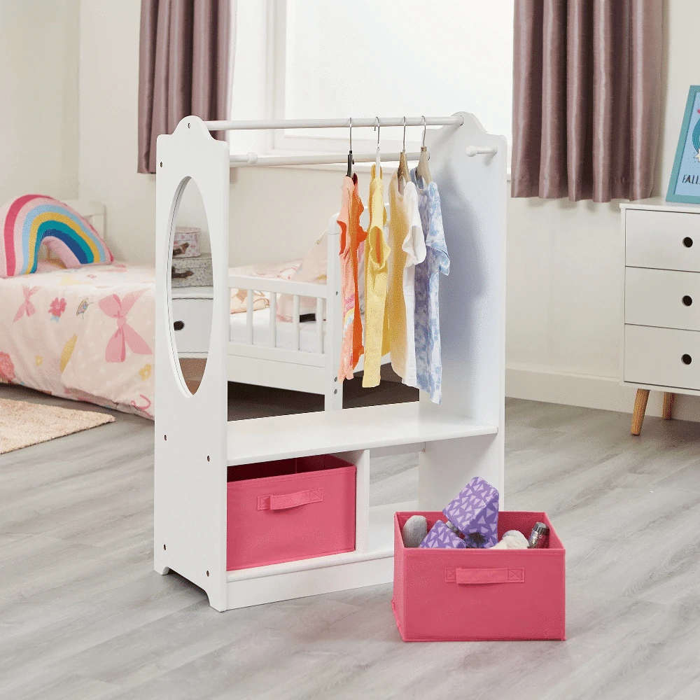 Liberty House Toys White Wooden Dress Up Unit 3 Liberty House Toys White Wooden Dress Up Unit