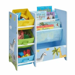 Liberty House Toys Safari Book Display Unit With Fabric Storage Boxes -Baby Supplies fghty