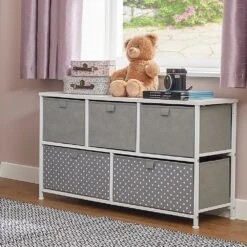 Liberty House Toys Grey 5 Drawer Storage Chest -Baby Supplies fgtjyk