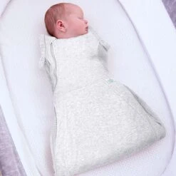 Purflo Swaddle To Sleep Bag Minimal Grey 0-4 Months, 0.5 Tog -Baby Supplies fhgh