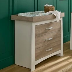 CuddleCo Ada 3 Piece Nursery Furniture Set – White And Ash -Baby Supplies ft56