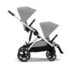 Cybex Gazelle S Twin Pushchair Stone Grey With Second Seat 1 Cybex Gazelle S Twin Pushchair Stone Grey With Second Seat -Baby Supplies gazelle stone grey