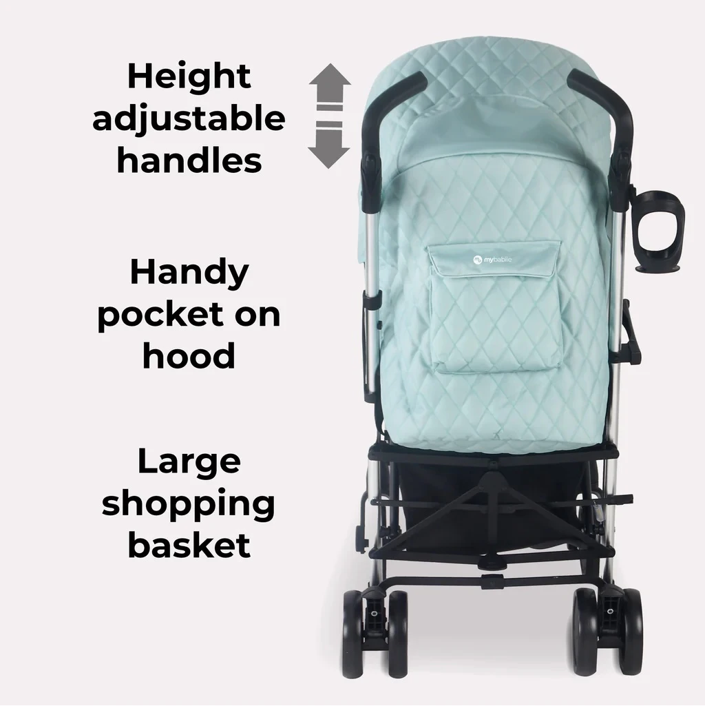 My Babiie Plus Stroller Quilted Aqua 9 My Babiie Plus Stroller Quilted Aqua - Image 7