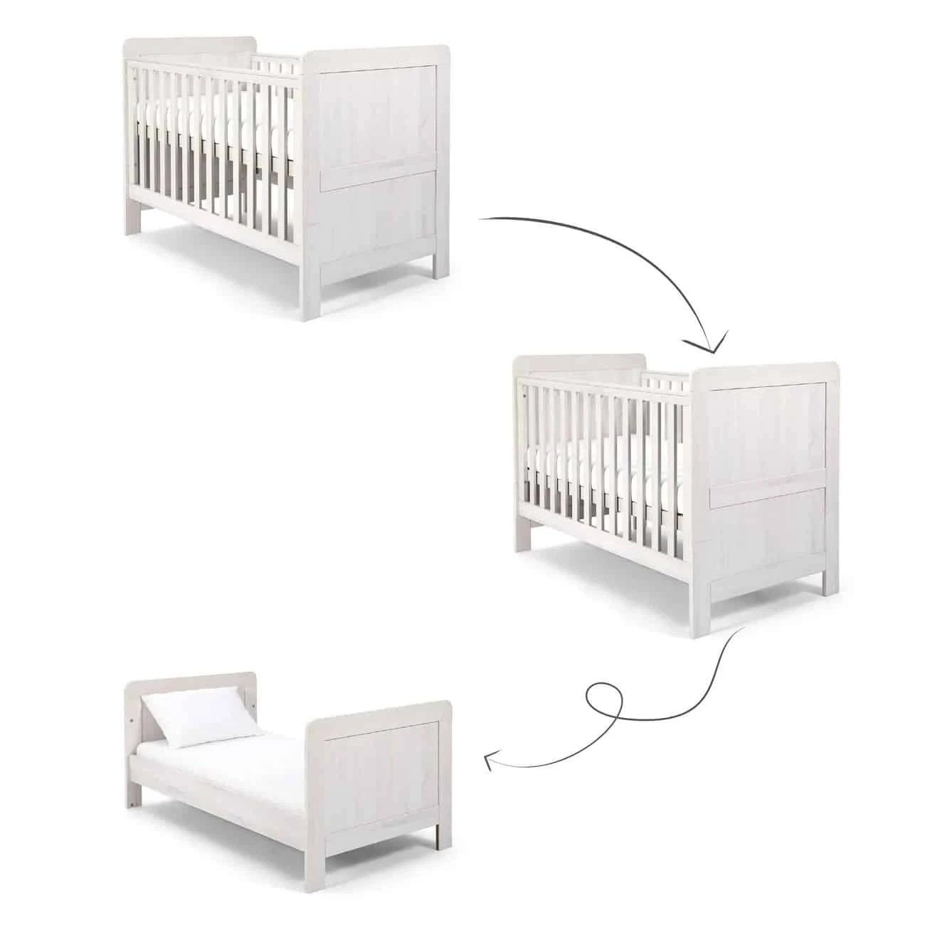 Mamas & Papas Atlas Cot Bed – Nimbus White 4 Mamas & Papas Atlas Cot Bed – Nimbus White - Image 2