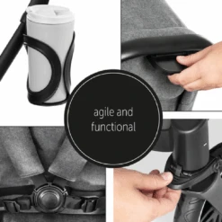 Hauck Melange Grey Atlantic Twin Stroller With 2 X Car Seats -Baby Supplies gjykykh