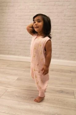 Bizzi Growin – MUSLIN ROMPER SUIT 12-24 MONTHS GOLDEN FLAMINGO