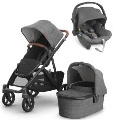 UPPAbaby VISTA V3 Travel System – Greyson+ Mesa I-Size Car Seat + Optional Base