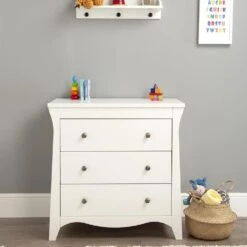 CuddleCo Clara 3 Piece Nursery Set With Mattress – White -Baby Supplies guiot