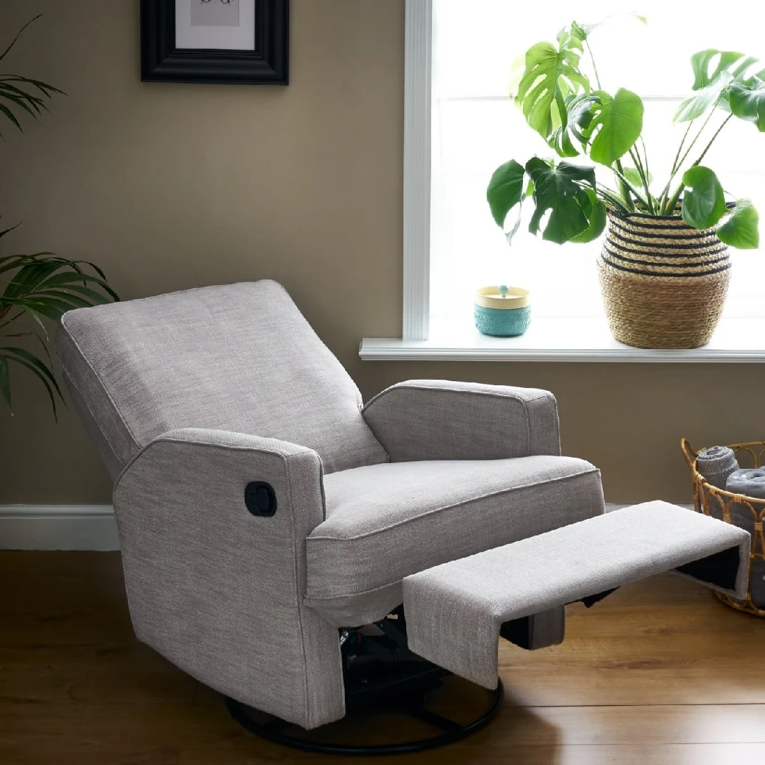 Obaby Madison Swivel Glider Recliner Chair Pebble 5 Obaby Madison Swivel Glider Recliner Chair Pebble - Image 3