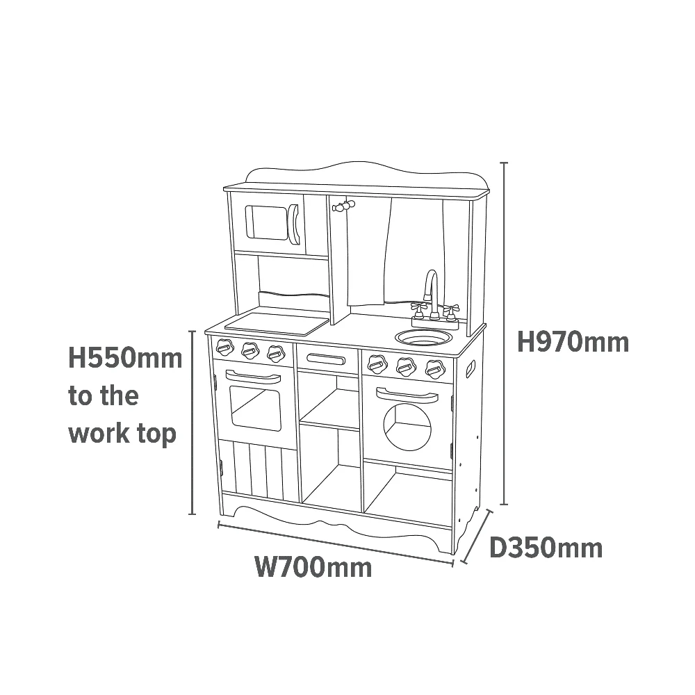 Liberty House Toys Country Play Kitchen With 9 Wooden Accessories 9 Liberty House Toys Country Play Kitchen With 9 Wooden Accessories - Image 7