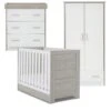 Obaby Nika Mini 3 Piece Nursery Room Set/Under Drawer – Grey Wash/White