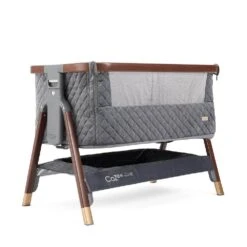 Tutti Bambini CoZee Luxe Bedside Crib – Walnut/Slate -Baby Supplies ht6