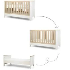Mamas & Papas Harwell Cotbed White/Natural With Premium Pocket Spring Mattress -Baby Supplies htty