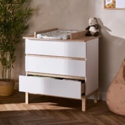 Obaby Astrid 4in1 4 Piece Nursery Room Set/Mattress – White -Baby Supplies hytu