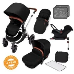 Ickle Bubba Stomp V4 All In One Isofix Travel System β Midnight Chrome