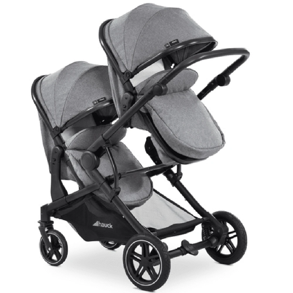 Hauck Melange Grey Atlantic Twin Stroller/Carrycot Bundle 2 4 Hauck Melange Grey Atlantic Twin Stroller/Carrycot Bundle 2 - Image 2