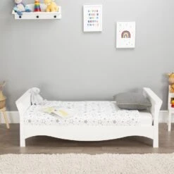 CuddleCo Clara 3 Piece Nursery Set With Mattress – White -Baby Supplies jkou89