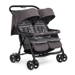 Joie Aire Twin Stroller Dark Pewter With 2 Footmuffs