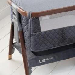 Tutti Bambini CoZee Luxe Bedside Crib – Walnut/Slate -Baby Supplies jtyu686