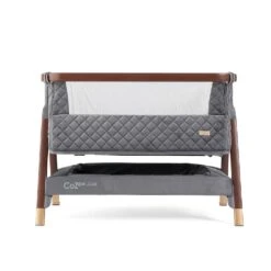 Tutti Bambini CoZee Luxe Bedside Crib – Walnut/Slate -Baby Supplies jyu78