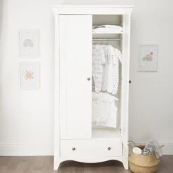 CuddleCo Clara 3 Piece Nursery Set With Mattress – White -Baby Supplies kou89