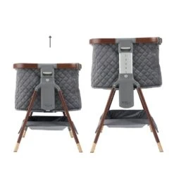 Tutti Bambini CoZee Luxe Bedside Crib – Walnut/Slate -Baby Supplies kuiu8
