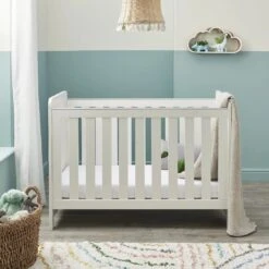 Babymore Caro 4-1 Cot Bed 3 Piece Nursery Set – White Wash -Baby Supplies kuo8 1