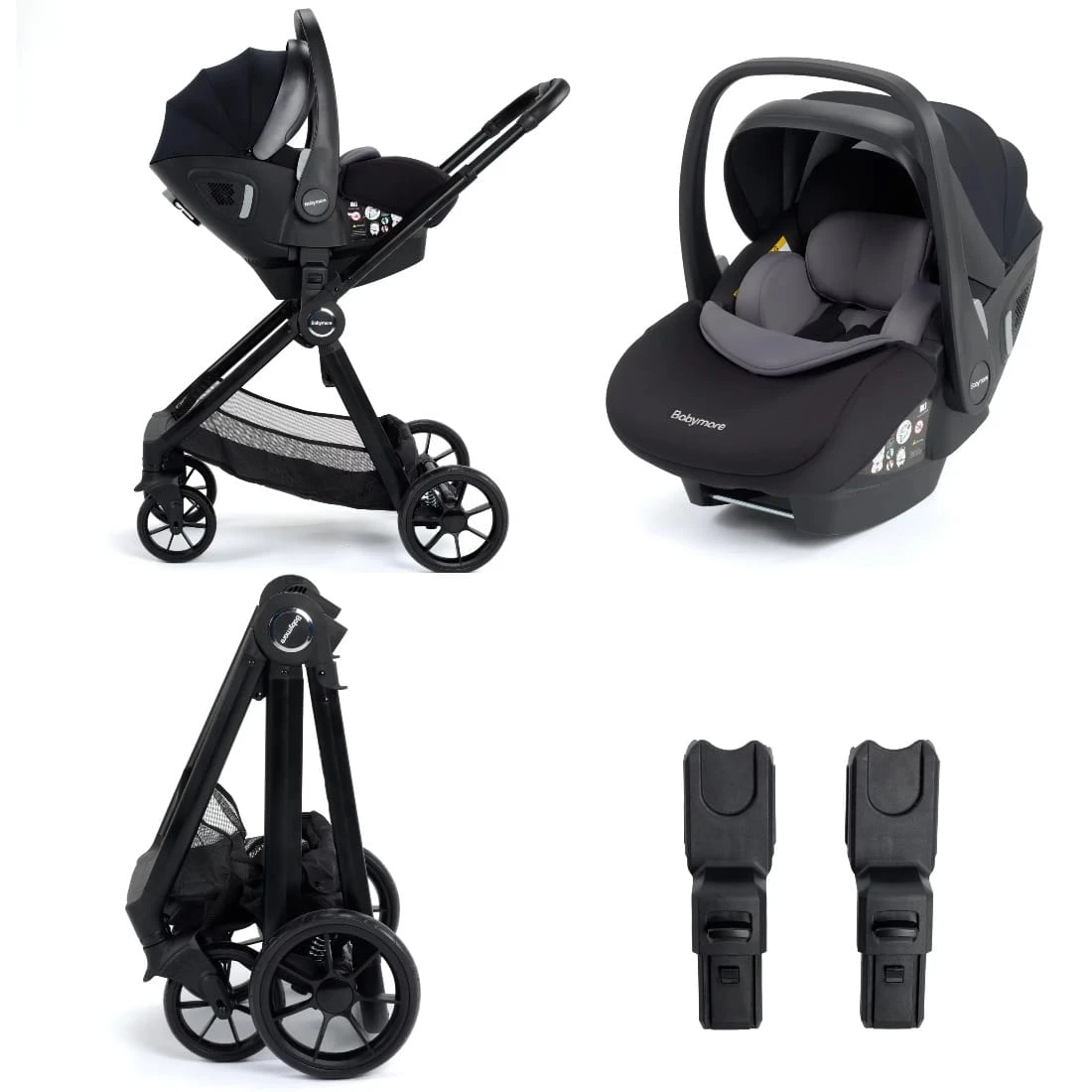 Babymore Mimi Travel System Pecan I-Size Car Seat – Black 4 Babymore Mimi Travel System Pecan I-Size Car Seat – Black - Image 2