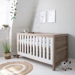 Tutti Bambini Modena Cot Bed – White Oak With Mattress
