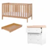 Tutti Bambini Napoli 2 Piece With Malmo Cot Bed Nursery Room Set – White/Oak 1 Tutti Bambini Napoli 2 Piece With Malmo Cot Bed Nursery Room Set – White/Oak -Baby Supplies napoli 2 piece with malmo cotbed