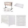 Obaby Nika 5 Piece Newborn Room Set Bundle – White Wash -Baby Supplies nika 5 piece white