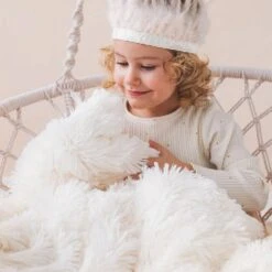 Bizzi Growin Porcelain Cream Koochicoo Fluffy Baby Blanket -Baby Supplies nyjkio80
