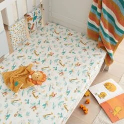 Tutti Bambini COT BED Fitted Sheets 2pk – Run Wild -Baby Supplies rgty7 1