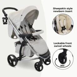 My Babiie MB200i Travel System With I-Size Car Seat – Oatmeal -Baby Supplies sfetry5