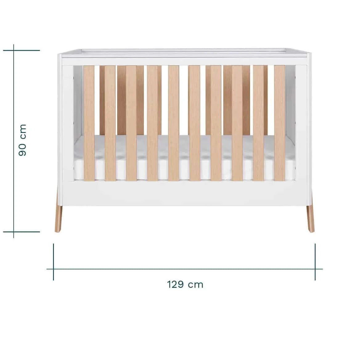 Tutti Bambini Fuori Mini Cot Bed White & Light Oak 5 Tutti Bambini Fuori Mini Cot Bed White & Light Oak - Image 3