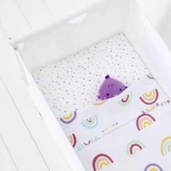 SnuzSnuz 3pack Crib Bedding Set Rainbow -Baby Supplies snuz 3 pc bedding set Rainbow 3