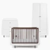 SnuzKot Skandi 5 Piece Nursery Room Set Bundle – White With Ebony