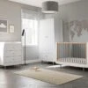 SnuzKot Skandi 5 Piece Nursery Room Set Bundle – White With Grey